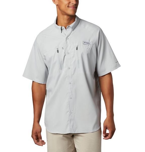 Columbia PFG Terminal Tackle Fishing Shirts Grey For Men's NZ47560 New Zealand